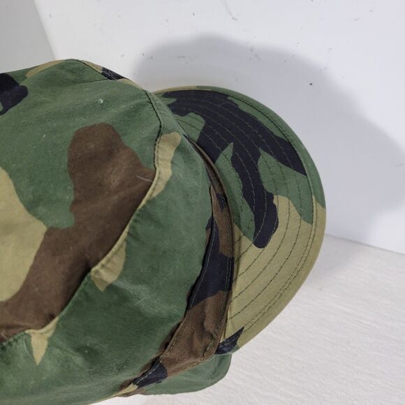 Vintage Military Hat Mens Size 7 1990s Woodland Camo Army Cap U.S. Camouflage - Picture 8 of 15